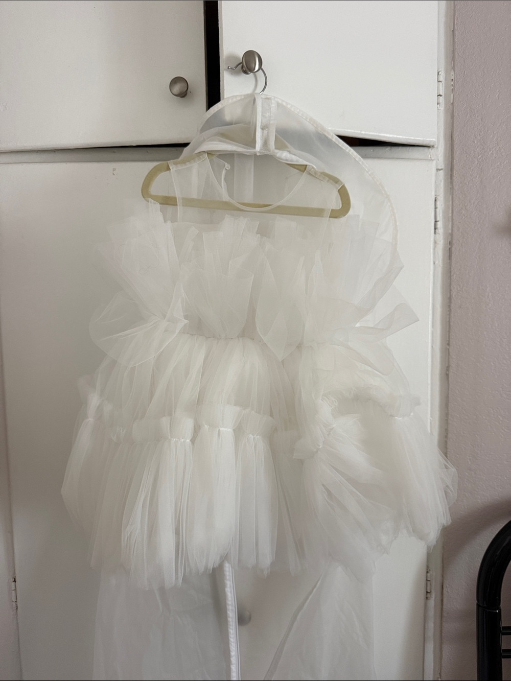 White Tulle Flower Girl Dress